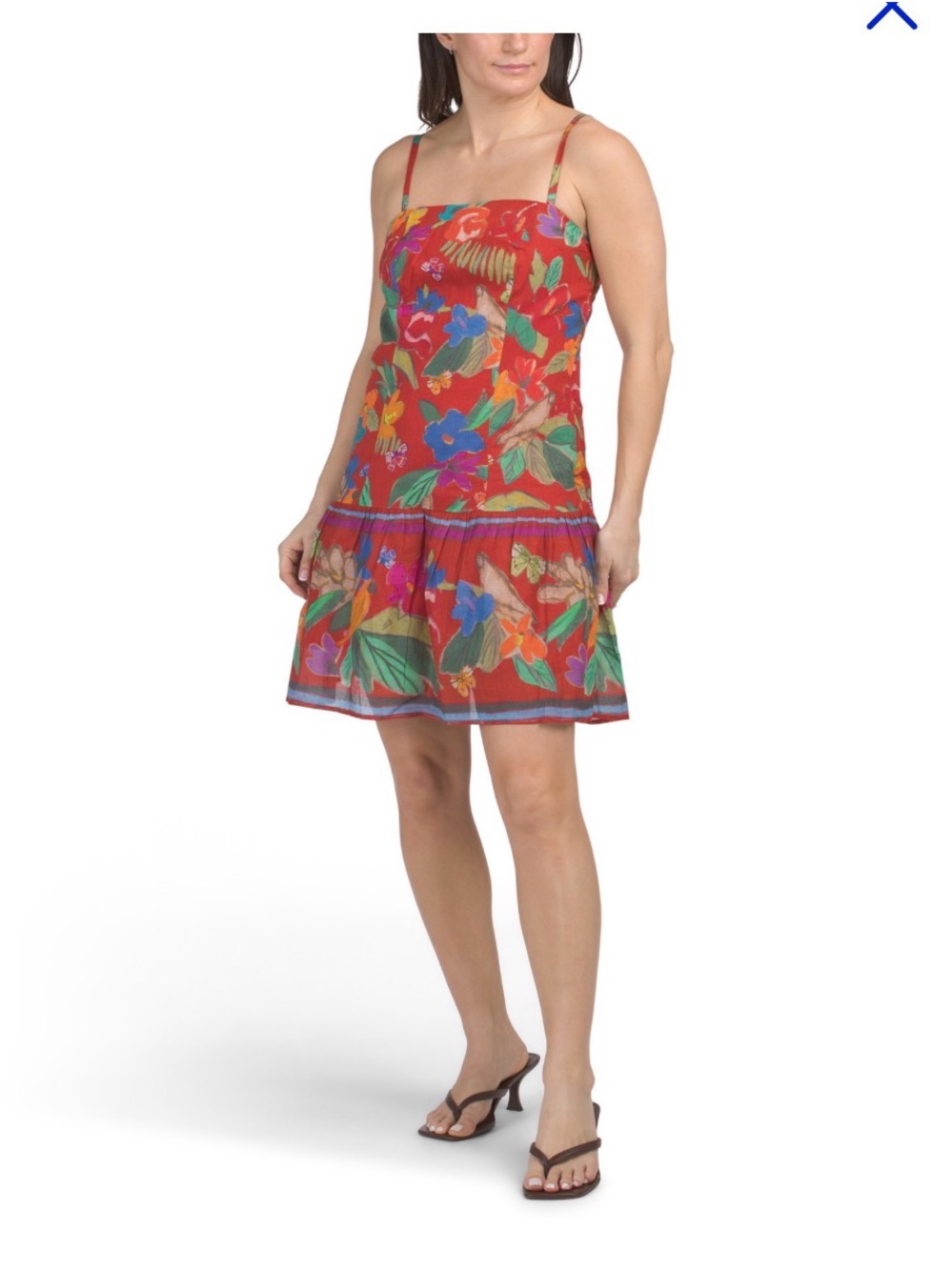 Marie Oliver Red Tropical Floral Sundress